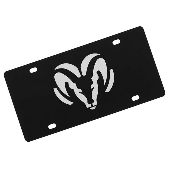 Dodge Ram Logo License Plate (Black)