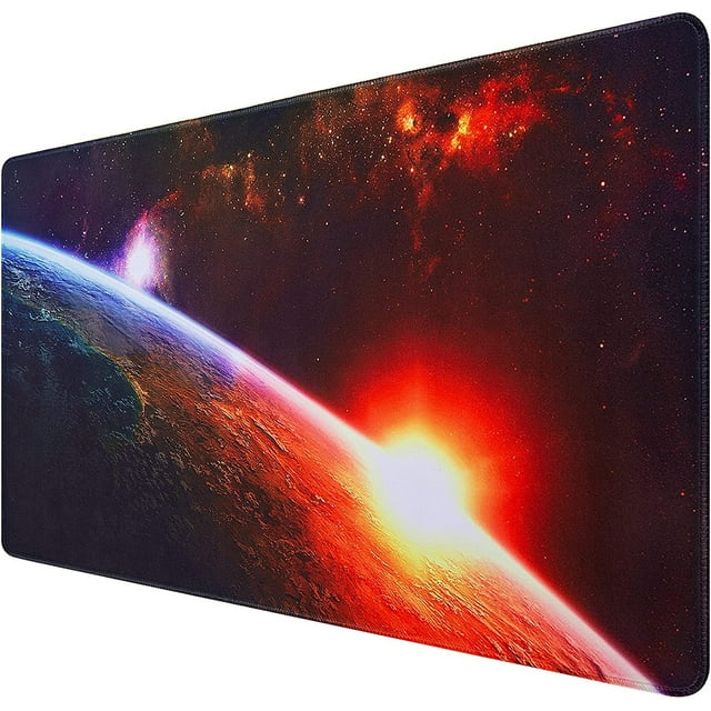 Gaming Mouse Pad, Extended Mouse Pad, XXL Large Big Computer Keyboard Mouse Mat Desk Pad with Non-Slip Base and Stitched Edge for Home Office Gaming Work, 31.5x15.7x0.12inch(Sunrise)\u2026