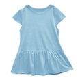 thumbnail image 6 of LLYwey Girls Capris Outfits, Toddler Girls 2 Piece Sets, Kids Casual Loose Round Neck Short Sleeve Ruffle Tops and Pull on Elastic Waist Cropped Pants with Bow Two Piece Outfits Sets, , Blue-a, 5T, 6 of 9