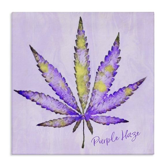 Stupell Industries Purple Haze Plant Leaf Plants & Flowers Painting Wrapped Canvas Art Print Wall Art, 17 x 17