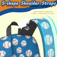thumbnail image 5 of Baseballs Only Blue Pattern 17" School Backpacks for Teens,Waterproof Oxford Fabric,S-Shape Padded Straps for School,Travel,Hiking,Camping, 5 of 6