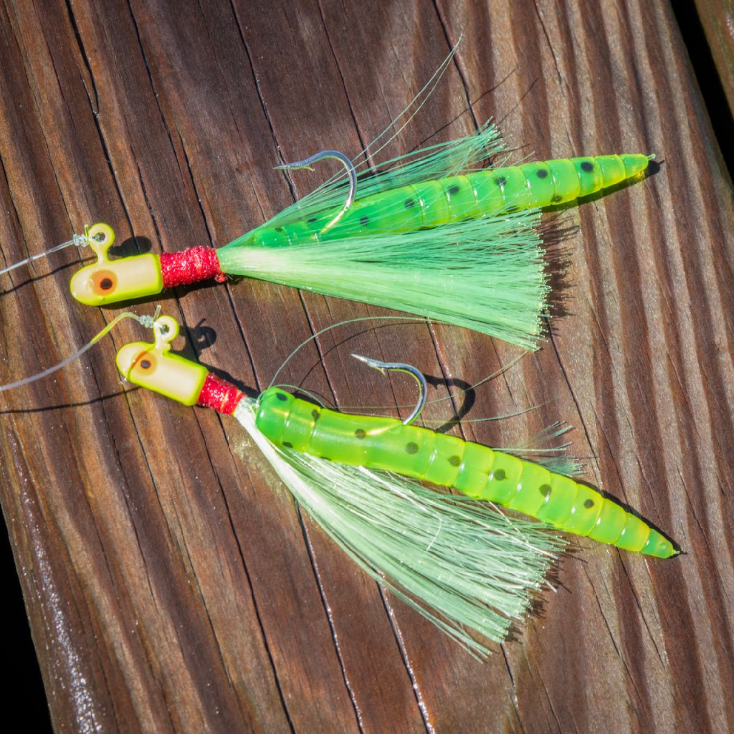 (4 pack) Buccaneer Speck Tail Fishing Rig 1/0 Hooks – White