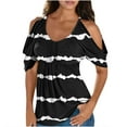 thumbnail image 2 of Fiudx Ofertas y Liquidaciones Blusa Superior Sin Tirantes con Estampado de Manga Corta y Cuello Redondo, Cómoda E Informal, a La Moda para Mujer, 2 of 5
