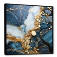 thumbnail image 2 of Designart "Marble River in Blue and Gold IV" Abstract Framed Wall Art - Gold Abstract Liquid Ink Hallway Framed Wall Art Decor, 2 of 6