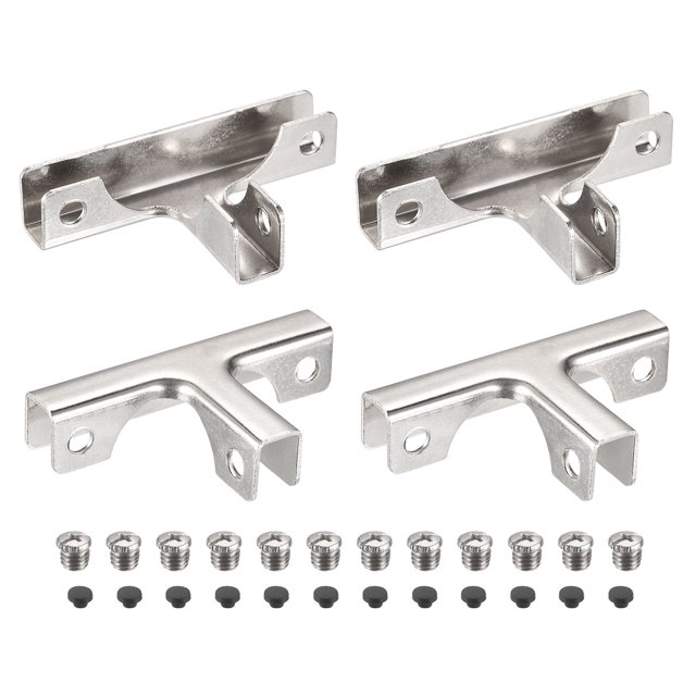 Unique Bargains Clip de Fixation en Verre, Lot de 4 pour Support de Fixation Combiné en Verre en Forme de T de 6-10mm