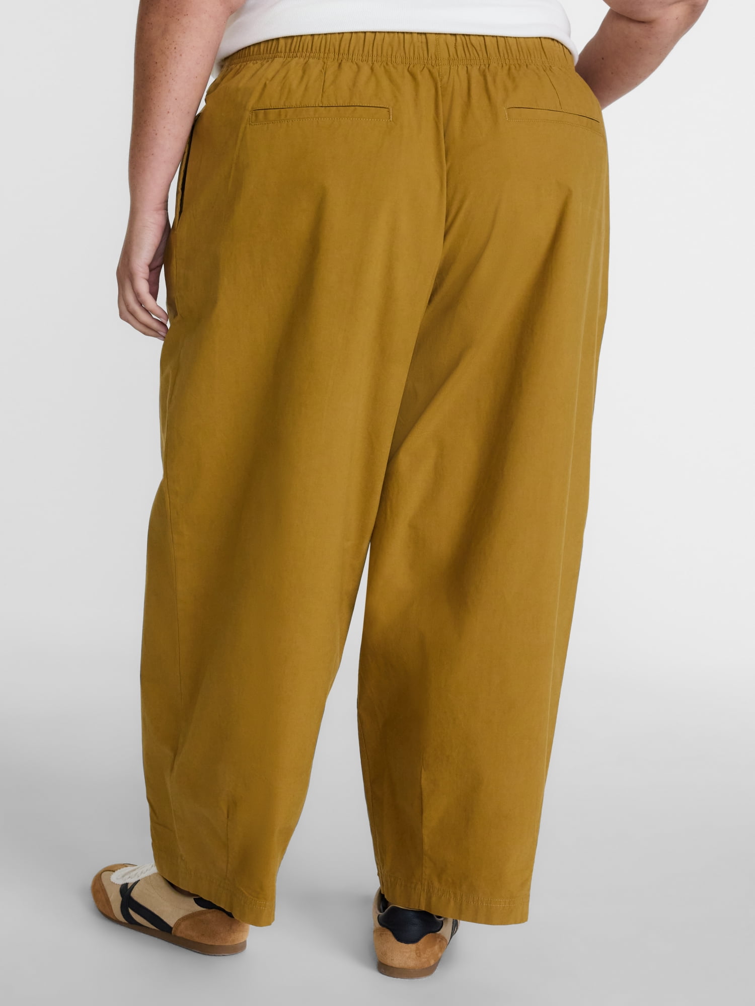 Terra & Sky Women's Plus Cropped Barrel Drawstring Pants, Sizes- 0X-5X