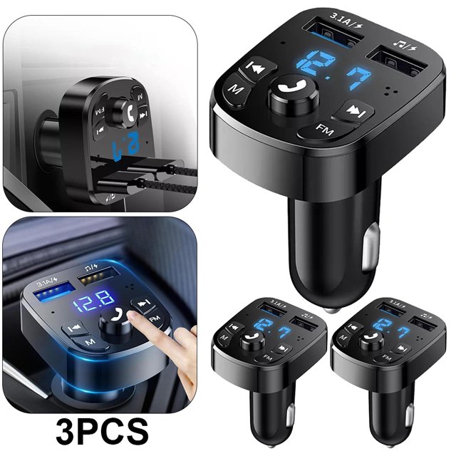 DQrwqpou Transmisores MPS FM Compatibles Con Con Cargador Rápido para Coche USB Dual 3.1A