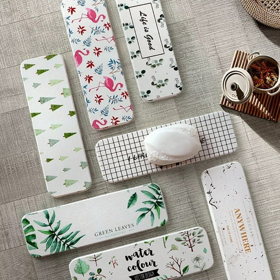 NUZYZ Quick-drying Diatomaceous Earth Soap Pad Water Absorbent Skid Resistance Soap Draining Pad Bathroom Accessories