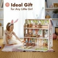 thumbnail image 5 of Wooden Dollhouse for Girls - Wooden Doll House, DIY Pretend Dream House with Furniture Accessories, Gift for Girl Ages 3+, 5 of 8