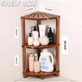 thumbnail image 3 of Corner Shelf Shower Caddy Stand 3 Tier for Bathroom, Space Saving Shower Organizer Corner Stand, Bathroom Shelves for Inside Shower - Home Decor & Bathroom Storage Acacia, 3 of 7