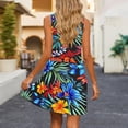 thumbnail image 4 of Zedker Summer Dresses for Women Casual Sleeveless Neck Sleeveless Printed Sundresses Floral Beach Short Dress with Pockets Blue Size S-XXL, 4 of 7