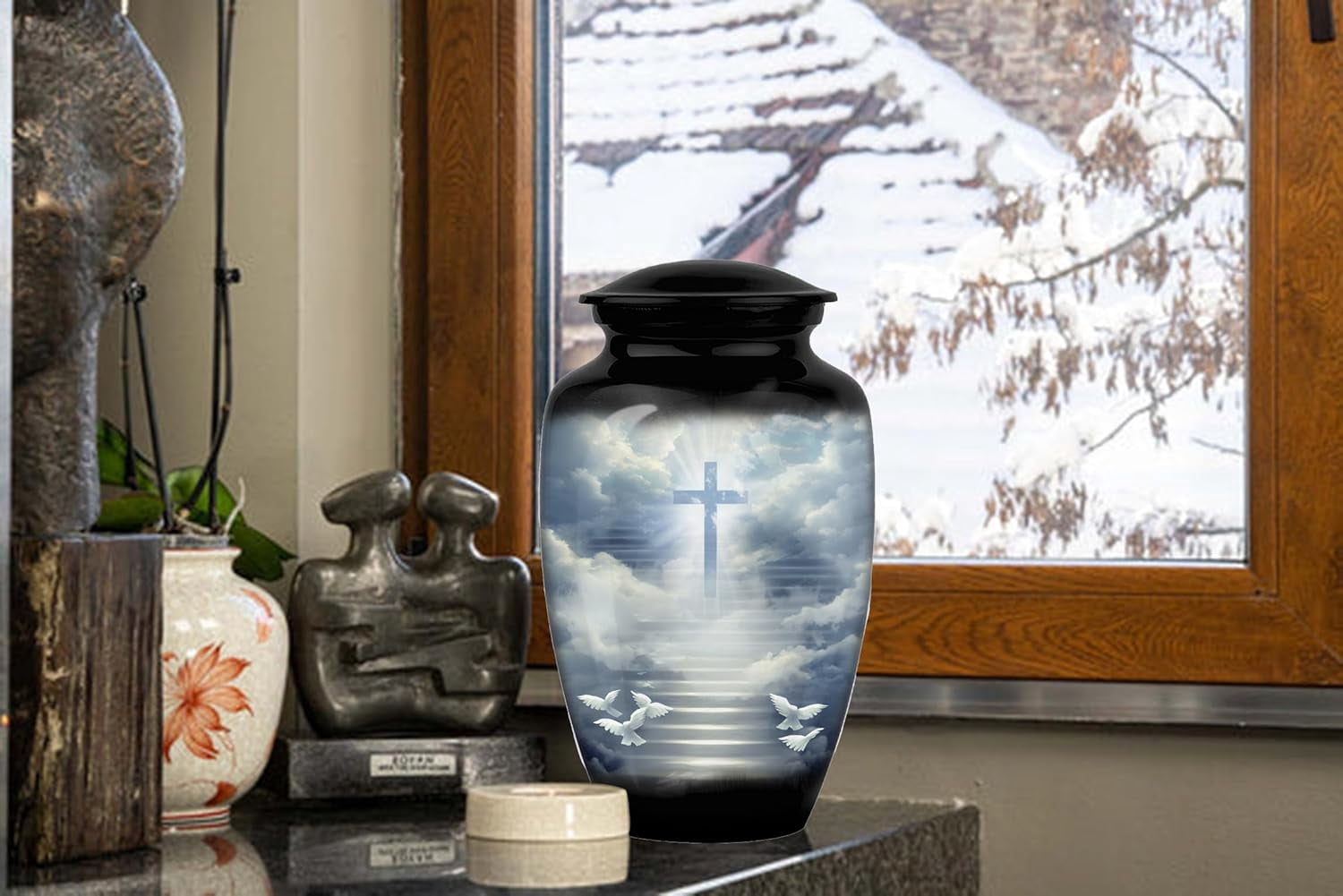 Heavenly Cross Urns,Holy Cross Heaven urn, for Cremation Ashes Large UrnUrns for Adult Cremation Ashes & Urns for Human Ashes for Home or Burial Cremation Urns