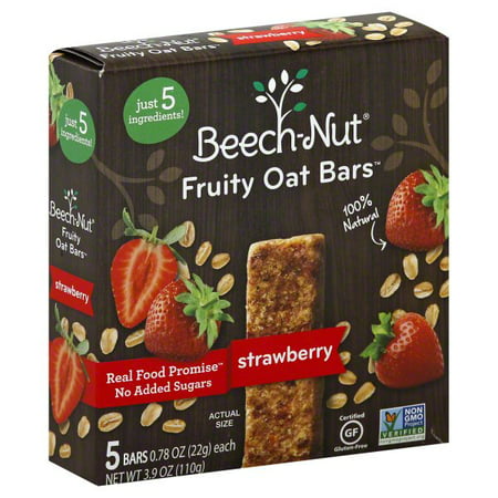 Beech-Nut Stage 4 Strawberry Fruity Oat Bars, 5 Pack