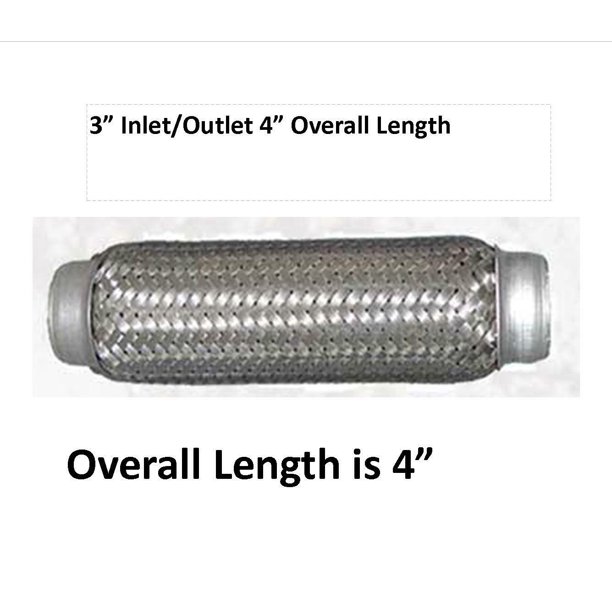 Double Braid Exhaust Flex Tube Coupling Stainless Brand New 3" X 4