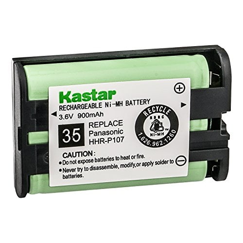 Kastar HHR-P107 Batterie de Téléphone Sans Fil compatible avec Panasonic HHR-P107A HHR-P107A/1B et KX-TG3033 KX-TG3034 KX-TG3521 KX-TG6021 KX-TG6022 KX-TG6023 KX-TG6051 KX-TG6052 KX-TG6053 Kx-Tg