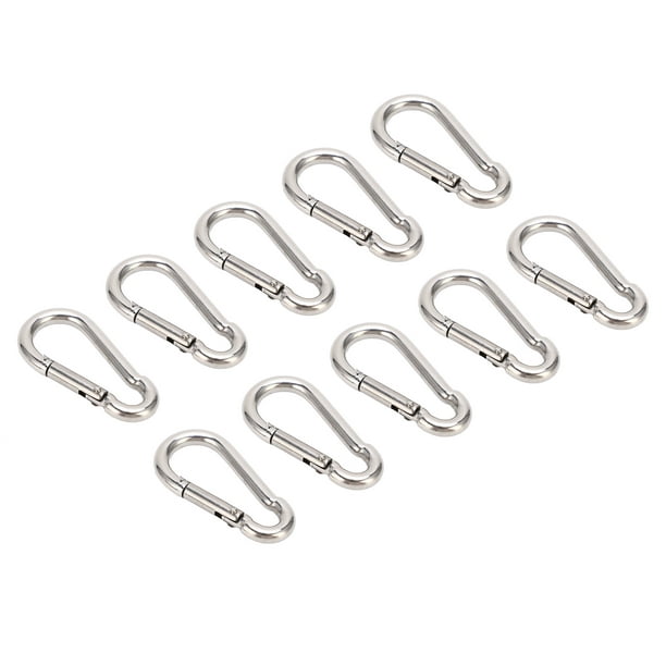 10Pcs Carabiner Clip, Small Stainless Steel Spring Snap Hook Quick Link For  Keys Fishing Hiking Camping