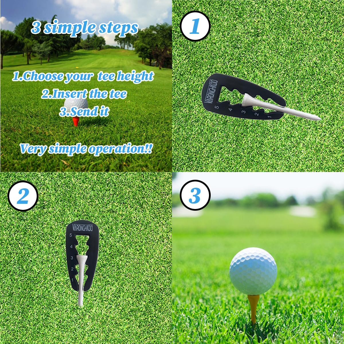 5/10PCS Adjustable Golf Tee Height Tool ProSet, Golf Accessories, Golf Training Aids, Tee Grip Golf Aid, Precision Height Setter for Consistent Swings & Ultimate Practice , Gift Golf Nails