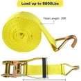 thumbnail image 2 of 4 Pack 2 Inch Ratchet Straps Heavy Duty 20ft Tie Down Straps Ratchet with Double J Hook, 8000 LBS Break Strength, Cargo Ratchet Straps for Moving, Truck, Trailers, Motorcycles, Kayaks, Car Roof, 2 of 14