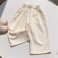 thumbnail image 5 of Amidoa Girls 2 Piece Outfits Summer Clothes Short Sleeve Cotton T-Shirt and Casual Shorts Kids Clothing Sets White Size 1T, 5 of 6