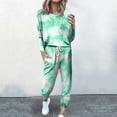 thumbnail image 2 of Women's Winter Two-Piece Fashionable Long-Sleeved Trousers Casual Suit,Green,2XL, 2 of 3