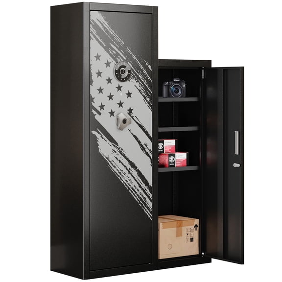 KAER 8-10 Gun Safe, Large Gun Safe for Rifle and Pistol, Assembled Gun Cabinet & Unassembled Storage Cabinet with Removable Shelf for Home