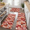 thumbnail image 2 of Red Christmas Patchwork Pattern Kitchen Rugs Sets Of 3,Kitchen Runner Rugs Non Skid Washable,Decorative Kitchen Floor Mats for Kitchen,Sink,Laundry,17"x30"+ 17"x47" + 17"x59", 2 of 6