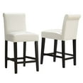 thumbnail image 3 of Weston Home Arica 24" Faux Leather Counter Height Stool, Set of 2, White, 3 of 6