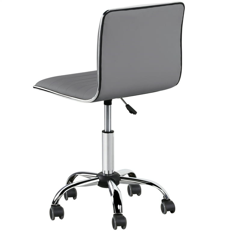 Yaheetech PU Leather Low Back Armless Desk Chair Office Chair with
