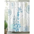 thumbnail image 2 of Ocean Coral Shower Curtain Set ，Waterproof Fabric Shower Curtains Blue Theme Shell Seahorse Starfish Abstract Shower Curtains for Bathroom,Bathroom Decor 72"x84", 2 of 6