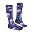 thumbnail image 3 of Fotbe Blue Skull Crystal print Women's Men's Novelty Crew Socks Cotton Socks Knee High Socks for Walking,Running,Nurses,Pregnancy, 3 of 8