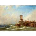 thumbnail image 3 of Eduard Schmidt 18x14 Black Modern Framed Museum Art Print Titled - Seascape (19th Century), 3 of 5