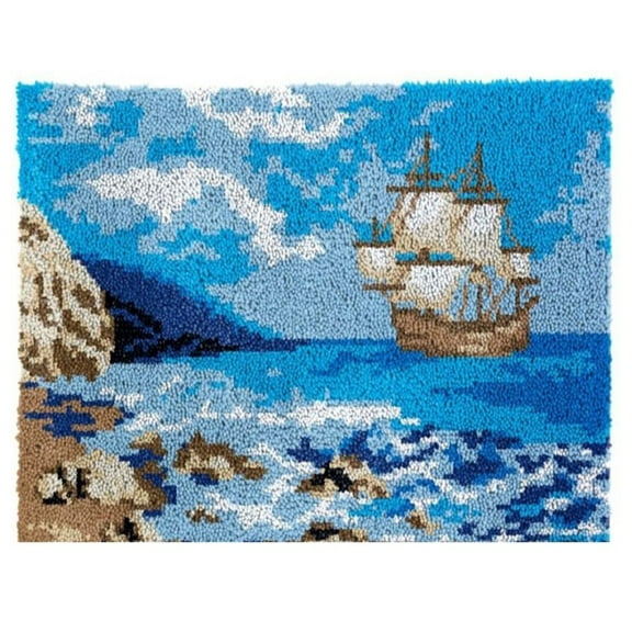 Rug Making Latch Hooking Kit | Sailboat (85x58cm)