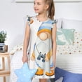 thumbnail image 4 of Fotbe Gnome Camping Fishing Vestido de Dormir para Niñas de 3 a 10 Años, Mangas Cortas, Estilo Princesa, Pijama Camisón con Mangas Voladas-X-Large, 4 of 6