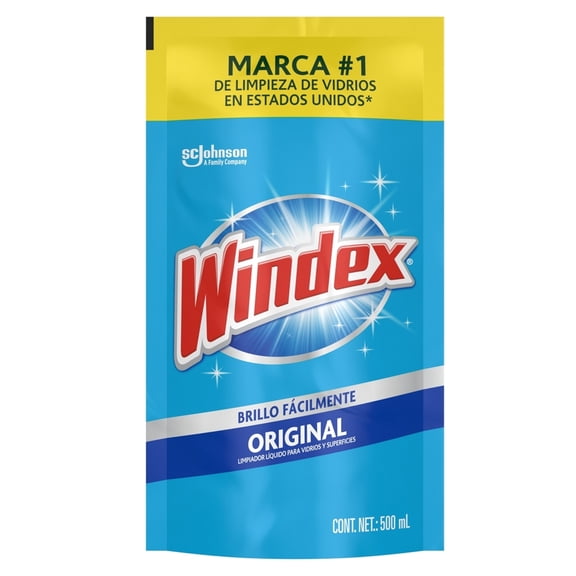 Limpiador líquido Windex original para vidrios y superficies 500 ml