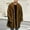 Brown, variant on Winter Coats for Men Warm Faux Furry Long Coat Jacket Solid Turn Down Collar Outerwear Yellow 3XL