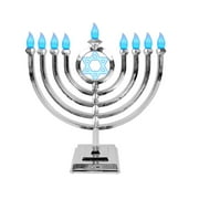 LED Menorah Classic Style Remote Control Silver