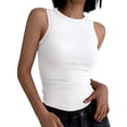 thumbnail image 4 of ANRABESS Womens Tank Tops High Neck Sleeveless Ribbed Racerback Top Slim Fit Basic Summer Shirt M Size, 4 of 9