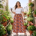 thumbnail image 3 of Agnes Orinda Women's Plus Size Floral Wide Leg Pants Rise Front Tie Boho Flowy Casual Beach Palazzo Trousers with Pockets 1X Black Red, 3 of 8