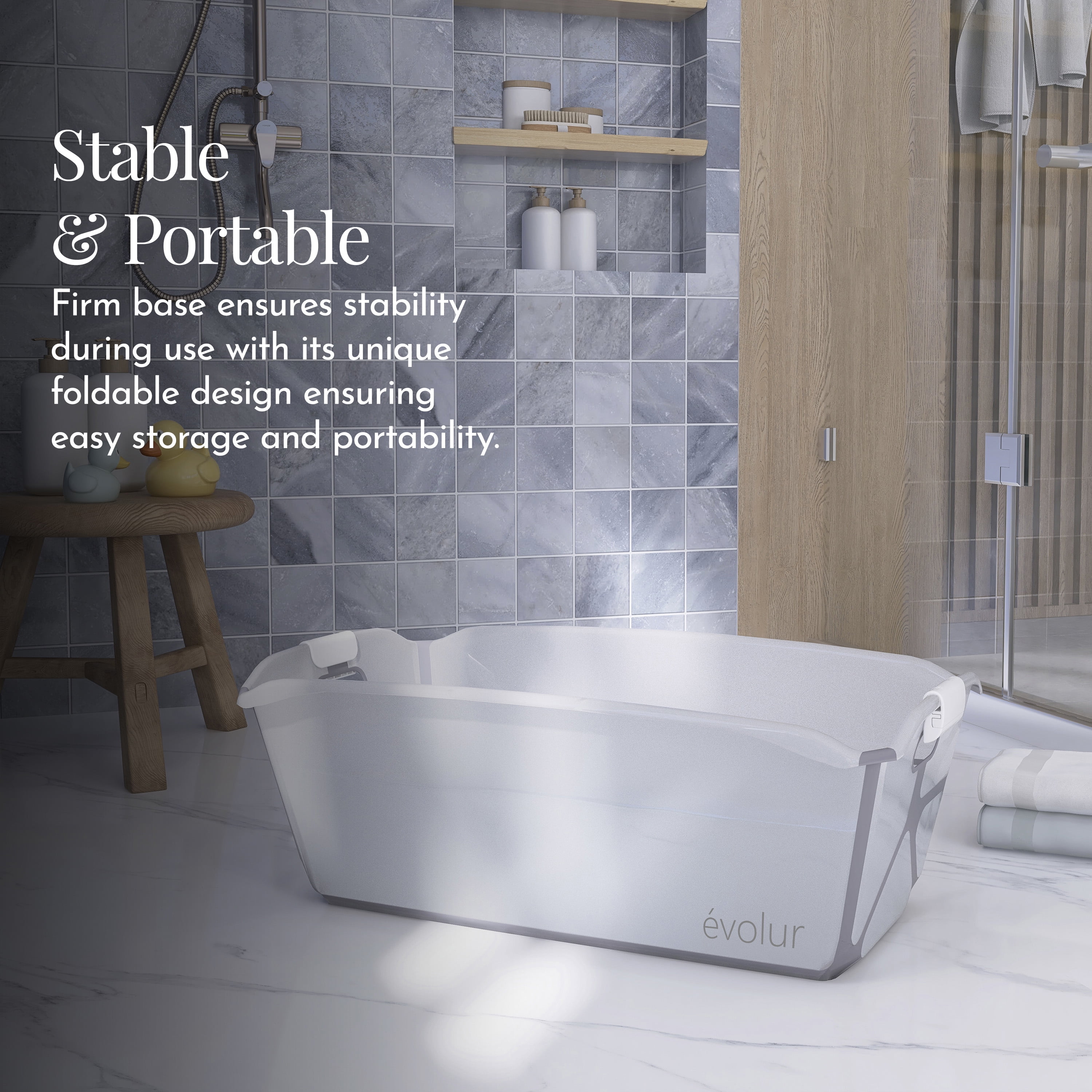 Evolur Supple Baby Spa Bath Tub, White