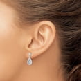 thumbnail image 3 of Auriga Fine Jewelry 925 Sterling Silver Rhodium-plated CZ Pear Dangle Post Earrings for Women, 3 of 6