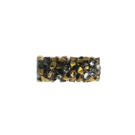 One Piece Tube Swarovski Crystal, #5951 Fine Rocks Tube Bead without Metal Ends 15mm, 1 Piece, Light Colorado Topaz / Dorado ()