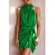 thumbnail image 3 of Vestido PRETTYGARDEN de satén sin mangas con cuello simulado y cinturón ajustable, talla pequeña, 3 of 8