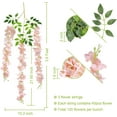 thumbnail image 3 of Babibeauty 24 Pack 3.6 Feet Artificial Fake Wisteria Vine Ratta Hanging Garland Silk Flowers String Home Party Wedding Decor (Light Pink), 3 of 8