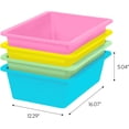 thumbnail image 3 of IRIS USA, Inc. Large Multi-Purpose Plastic Storage Bins, 4-Pack, Durable Thick Plastic Organizer Containers for Diapers Clothes Crafts Playroom Daycare Storage, Pastel Colors, 3 of 7