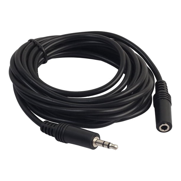 FELTECHELECTR Cable de extensión de audio estéreo de 3 metros (3,5 mm, macho a hembra) con conectores niquelados.