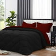 thumbnail image 2 of DNG Creations 5 Piece Reversible Diamond Pattern Comforter Solid - 100% Egyptian Cotton, 800 TC ( Twin/ Twin XL - Size ) All-Season 550 GSM ( Burgundy/Black Colour ), 2 of 7