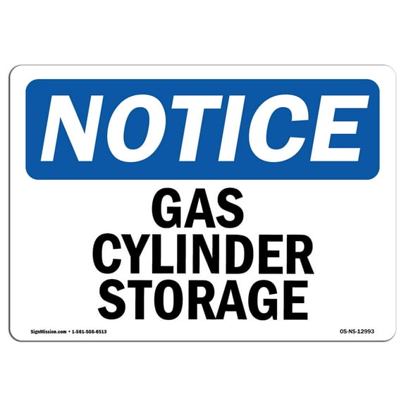 OSHA Notice Signs - Gas Cylinder Storage | Decal | Protect Your Business, Construction Site, Warehouse & Shop Area |  Made in the USA