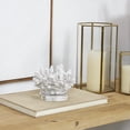 thumbnail image 2 of 6" x 4" White Polystone Small Textured Coral Sculpture with Clear Acrylic Base, by DecMode, 2 of 9