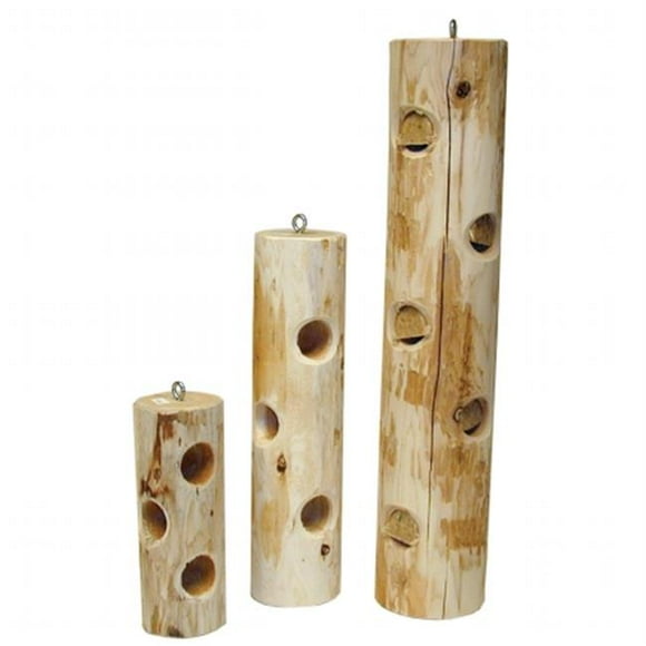 Stovall Products SP13F Stovall 16 in. White Cedar Suet Post Log Feeder For Suet Plugs