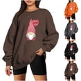 thumbnail image 4 of Crewneck Sweatshirts for Women Valentine's Day Cute Funny Graphic Print Pullover Tops Casual Long Sleeve Shirt(Gray,S), 4 of 4